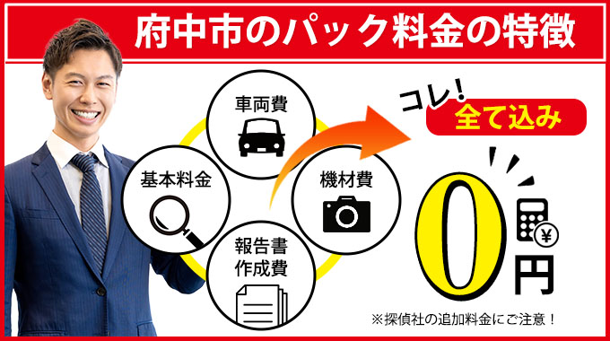 府中市のAkai探偵事務所のパック料金の特徴