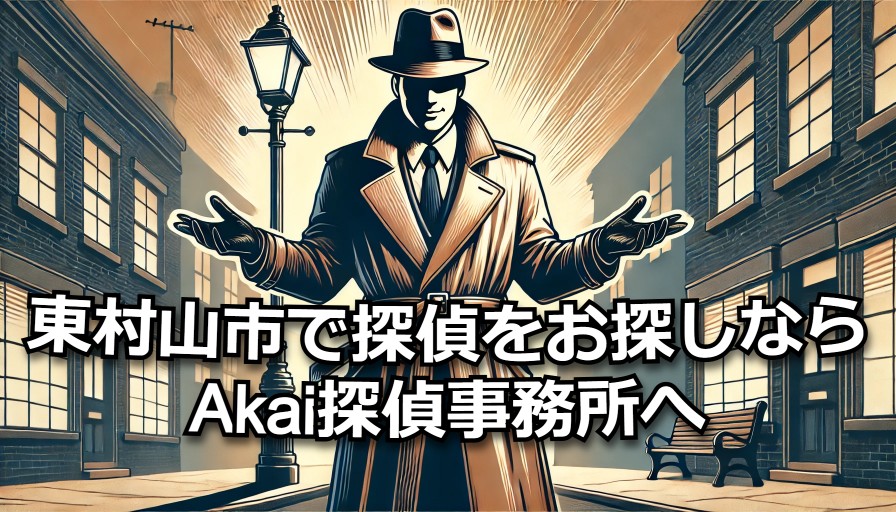 Akai探偵事務所は東村山市での浮気調査に自信があります。