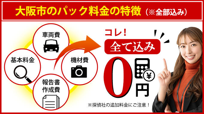 大阪市のAkai探偵事務所のパック料金の特徴