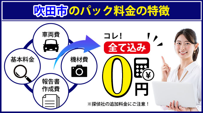 吹田市のAkai探偵事務所のパック料金の特徴