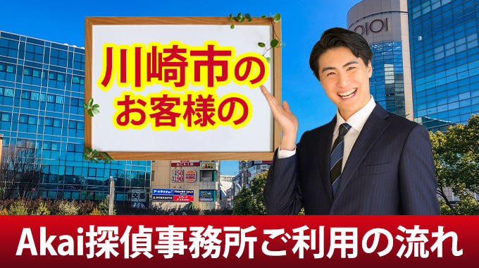 川崎市のお客様のAkai探偵事務所ご利用の流れ