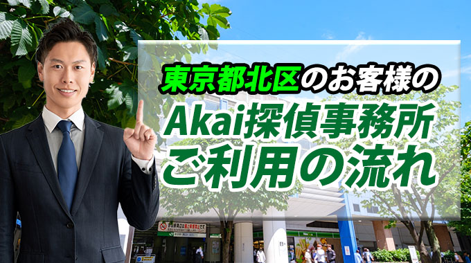 東京都北区のお客様のAkai探偵事務所ご利用の流れ