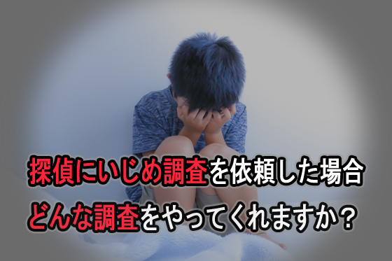 探偵にいじめ調査を依頼した場合、どんな調査をやってくれますか？